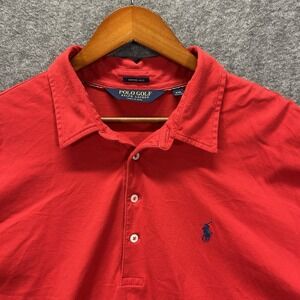 Polo Golf Ralph Lauren Vintage Lisle Red Short Sleeve Golf Shirt Size 2XL
